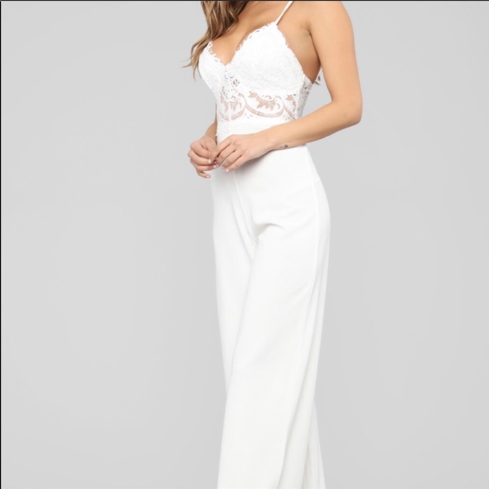 Fashionova White lace jumpsuit